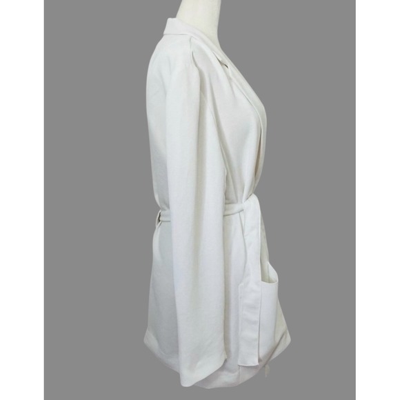 Willow & Thread Blazer Open Front Tie Waist Pockets White Size 16 - Picture 5 of 10